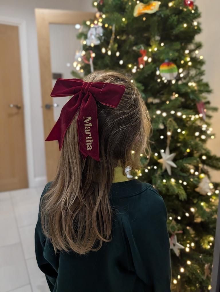 Red Personalised Hair / Tree Bow