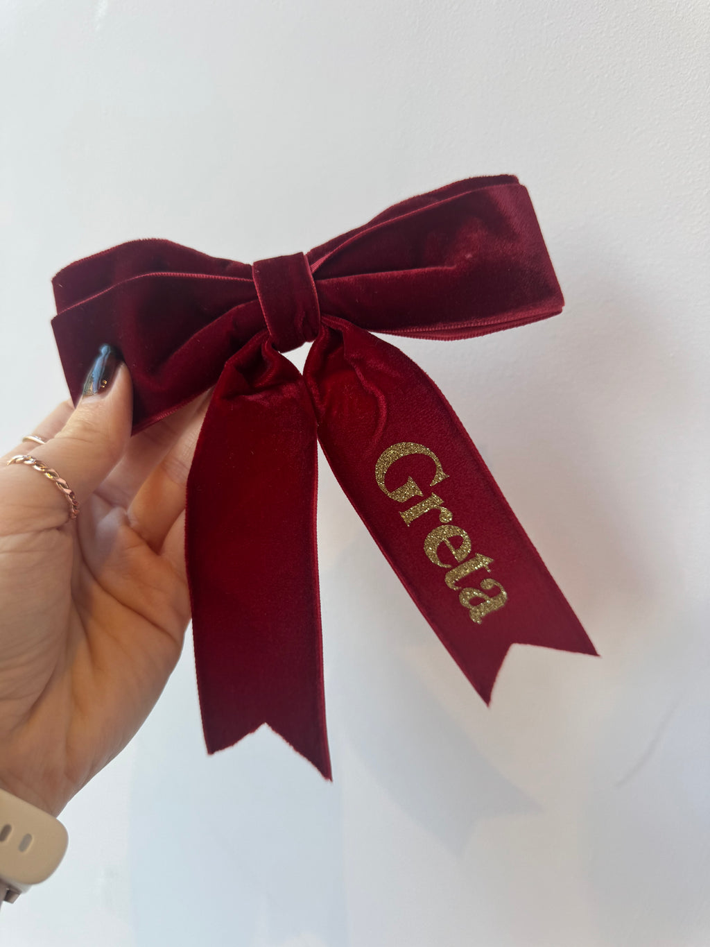 Red Personalised Hair / Tree Bow