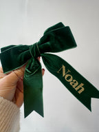 Green Personalised Hair / Tree Bow