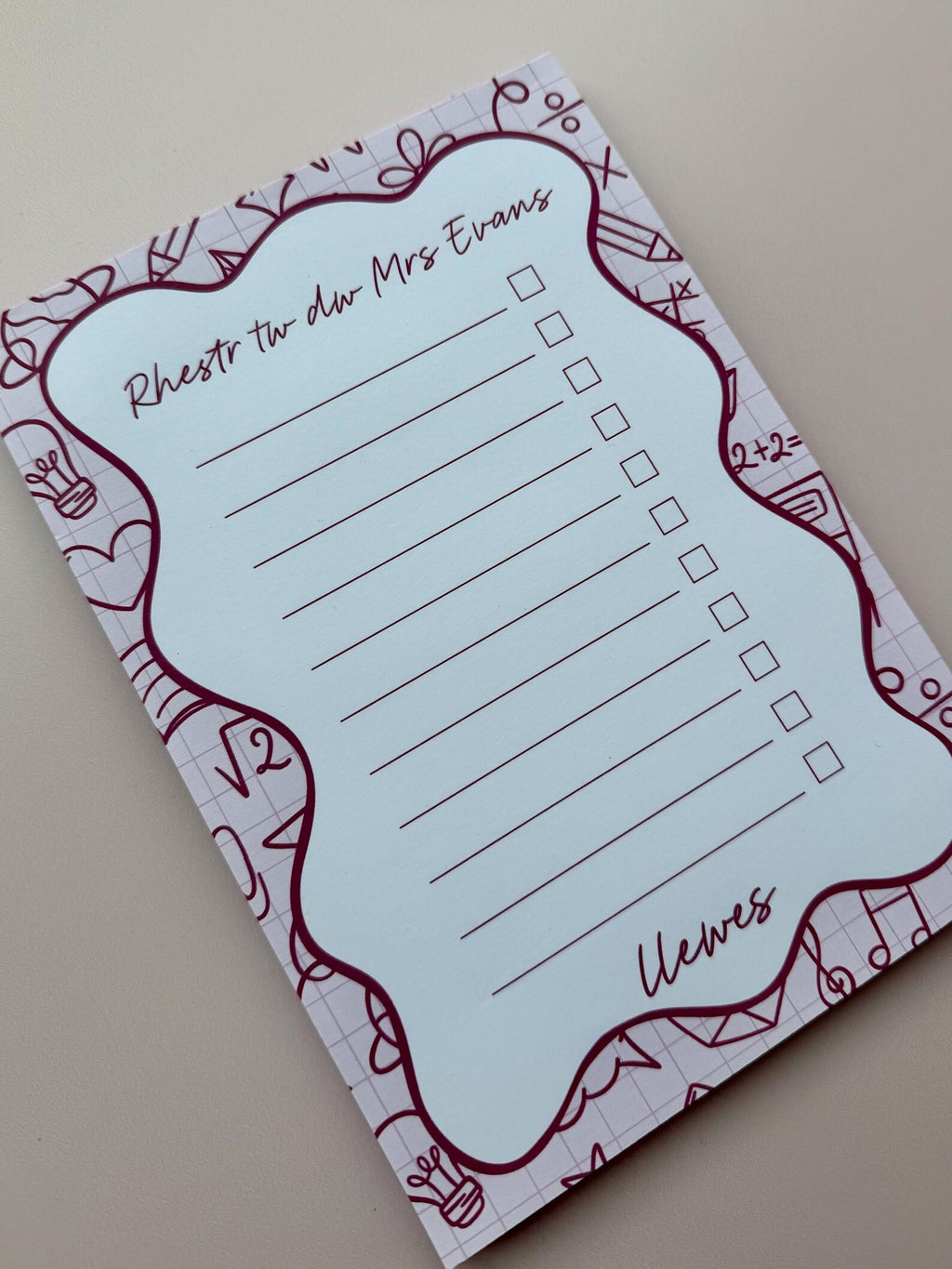 Personalised Teacher Tear-Off Notepad – A5 (50 Pages)